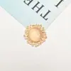 Nuevos Accesorios para el Cabello Hechos a Mano Material Encaje Redondo K Oro Accesorios para Joyería DIY Adornos de Piedra Ojo de Gato Accesorios de Aleación