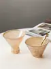 Tazón de Helado Estilo Japonés de una Bola Transparente Boca Ancha Forma de Cono para Pudín Yogurt Postre Vaso Pequeño Ins