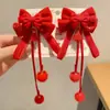 Pinza para el pelo de niña pequeña León Danzante Hanfu Borla Año Nuevo Accesorio para el pelo Peluca Princesa Lazo Adorno para el pelo Pinza para el pelo de niños