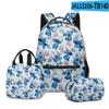 Producto Nuevo Transfronterizo 3D: Set de Tres Piezas para Estudiante con Estampado de Dibujos Animados: Mochila, Lonchera y Estuche - Más Elegante Que Nunca