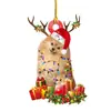 Perro Navideño Transfronterizo Colgante Navideño Acrílico Adornos Navideños Decoración del Hogar Juego de Colgantes para Árbol de Navidad