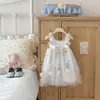 Nuevo Vestido de Malla con Alas de Mariposa para Niñas Vestido de Princesa Falda Abullonada Bordada para Niñas Estilo Primavera/Otoño Falda Linda