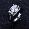 Anel Imitação Moissanite Importado dos EUA para Transmissão ao Vivo Rápida, Banhado a Pt 950 Quilates, Anel de Diamante, Personalidade Dominadora, Anel para Homens de Negócios