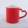 Taza con diseño de cielo estrellado en forma de corazón que cambia de color por transferencia de calor, taza en blanco para impresión personalizada DIY, taza de cerámica con diseño sensible a la temperatura