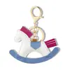 Colgante de Poni, Llavero de Cuero Lindo Caballo Mecedora, Llavero de Coche, Colgante para Bolso, Divertido Colgante de Dibujos Animados