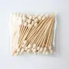 Espetos descartáveis de bambu com pontas de madeira para decoração, palitos de dente para hotéis, restaurantes, lanches e frutas, 100 peças/pacote, disponíveis para atacado