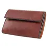 Carteira Personalizada de Couro Japonês Taning vegetal Rakuten, Porta-Moedas com Botão de Pressão Vintage, Carteira Multifuncional de Couro Genuíno para Homens