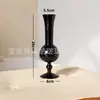 Jarrón Negro de Vidrio Vintage Estilo Francés Contenedor Hidropónico para Flores para Sala de Estar Arreglo Floral Escritorio Decoración del Hogar