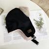 Lei Feng chapéu feminino inverno casal retro ins camurça chapéu voador estilo coreano elegante all-match forrado de lã protetores de ouvido chapéu inverno