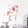 Br63867 Estilo Menina Desenho Animado Conto de Fadas Unicórnio Ins Autoadesivos Adesivos de Parede Quarto Jardim de Infância Decoração Adesivos
