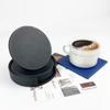 Alfombrilla cuadrada para taza de té de cuero en stock transfronteriza se puede fijar logo de empresa hilo de coser con borde aceitado alfombrilla redonda para taza de cuero pu