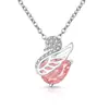 Colar Cisne com Flores de Gelo Coloridas de Pedra Preciosa Mais Vendido no TikTok para Mulheres, Pingente em Forma de Pera de Diamante de Alto Carbono Banhado a Ouro, Dropshipping de Transmissão ao Vivo Transfronteiriça