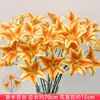 Flores Artificiales para Boda, Lirios Grandes 3D de Alta Gama, Flores Falsas de Plástico, Flores de Pegamento PU, Adornos de Orquídea Phalaenopsis, Decoración de Salón de Bodas