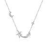 Collar de noria con estrella y luna plata esterlina s925 apoya una generación de collares creativos románticos pequeños y exquisitos para mujer