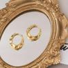 Personalizado estilo retro côncavo-convexo superfície simples estilo S925 tremella fivela brincos brincos ovais de corpo inteiro cabelo prateado