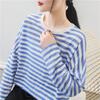 Camiseta Feminina Fina de Manga Longa Outono Coreano 2020 Gola Redonda Solta Tamanho Grande Top Feminino ins em Estoque