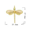 Accesorios para joyería DIY colgante de circonita microincrustada accesorios para collar serie Mariposa Libélula baño de oro de 18 quilates