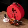 Ciudad Prohibida Wufu Taza Juego de Té de Arena Púrpura Traje Caja de Regalo Movido para Enviar Ancianos, Líderes, Maestros, Cumpleaños del Padre Regalo de Acompañamiento
