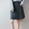 Saia Tricot 100% Lã Pura Feminina, Cintura Alta Emagrecedora Curta Evasê, Nova Saia Elegante Outono/Inverno