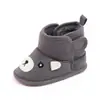 Zapatos Calientes para Bebé 0-1 Año Zapatos Cabeza de Oso Botas de Bebé Botas de Bebé Doble Velcro Zapatos para Niños Pequeños M22-4M