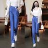 Pantalones anchos de cintura alta para mujer, pantalones de verano 2023, nuevos, adelgazantes, de talla grande, holgados y rectos, para madres.