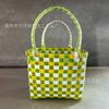 Bolso tejido puramente hecho a mano, cesta de tejido de sarga, cuadrado, bolsa cuadrada pequeña, regalo de boda, cesta para empaque de recuerdos de fiesta