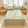 Lençol de Cama de Algodão de Fibra Longa de Xinjiang Lençol com Elástico Peça Única Algodão Puro Escovado Espessado Todo Algodão Solteiro/Casal Roupa de Cama para Dormitório Conjunto de Três Peças
