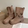 Novas Botas de Moda para Primavera e Outono Estilo Britânico Uso Dupla Face Tamanho Grande Aumento de Altura Meio da Panturrilha Retro Dr. Botas Martens Femininas Dobráveis 2026