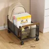 Estante de Almacenamiento para Mochilas Escolares, Carrito para Libros, Artefacto de Almacenamiento con Ruedas, Cesta de Almacenamiento Desmontable, Estante de Almacenamiento de Libros debajo de la Mesa