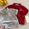 Polo para Niños 2026 Ojos Entrecerrados Verano Nuevo Producto Niños y Niñas Polo de Manga Corta con Forma de Corazón Camiseta Estilo Japonés para Bebé con Cuello Campana