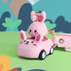 Llavero colgante de coche de arrastre para animales pequeños genuino original, lindo coche de juguete de dibujos animados, colgante para bolso, venta al por mayor