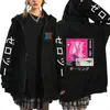 Sudadera con capucha impresa de Anime DARLING in the FRANXX Nueva Casual Transfronteriza Holgada Cremallera Suéter