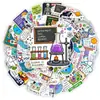 50 pegatinas de elementos para experimentos científicos, pegatinas de dibujos animados de científicos de física, química, biología y astronomía, materiales didácticos para estudiantes, pegatinas decorativas