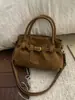 Bolso Bandolera Estilo Coreano Retro Bolso Pequeño para Mujer Otoño e Invierno 2025 Nuevo Bolso de Hombro para Viajes de Ante Bolso Cruzado de Alta Gama