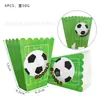 Set de Vajilla para Fiesta de Cumpleaños de Fútbol Verde Bandera Globo Plato de Papel Vaso de Papel Mantel Suministros de Decoración