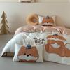 Verano de Dibujos Animados Clase A 60S Doble Cara Lenzing Tencel Juego de Tres o Cuatro Piezas Funda Nórdica Estampada para Niños Sábana 1.5m Ropa de Cama