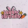Bandeirinha de cartão para bolo de aniversário bandeirinha pequena você cenoura bonita bandeirinha livro vermelho pequeno Mesmo