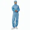 Roupas sem poeira macacão com capuz antiestático zíper entre as pernas macacão isolamento corporal masculino roupas de proteção industrial atacado