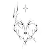 Pegatina de Tatuaje Temporal Popular Transfronteriza Estilo Europeo y Americano Personalidad Corazón Audaz Flor de Loto Espina Línea Artística Tótem Columna Vertebral