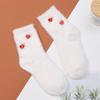 Calcetines de dormir de invierno combinables de longitud media hasta la pantorrilla Calcetines blancos de otoño e invierno con forro de felpa engrosado de terciopelo de visón sintético calcetines de casa para el suelo