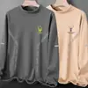 Camiseta base térmica de doble cara para hombre para otoño e invierno con cuello alto tipo tortuga, camiseta de manga larga con forro polar, camiseta interior de cuello medio