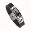 Comercio exterior transfronterizo nuevo pulsera de silicona de acero inoxidable moda masculina personalidad pulsera de acero de titanio pulsera deportiva punk venta al por mayor