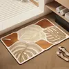 Tapete floral de terra de diatomáceas estilo vintage para uso doméstico, adequado para banheiros, absorvente, de secagem rápida e fácil de limpar, ideal para entradas