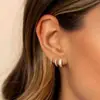 Pendientes de acero inoxidable y titanio con diseño de nicho INS europeo y americano para damas, pendientes de oro de 18 quilates multicapa con diamantes, temperamento de moda