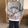 Sudadera de Media Cremallera para Hombre 2023 Ropa de Otoño Top Estampado con Letras Marca de Moda Coreana Chaqueta Holgada de Manga Larga