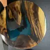 Mesa Grande de Madera Maciza de Nogal Sudamericano con Río de Resina Mesa de Comedor