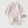 Mameluco de Gasa para Bebé, Mameluco de Verano para Bebé, Mameluco de Fibra de Bambú de Manga Larga, Ropa de Verano con Aire Acondicionado para Niños, Bebé Recién Nacido