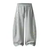Pantalones Deportivos Casuales de Algodón Estilo Americano, con Botones, Dobladillo Curvo, para Hombres y Mujeres, Temporada de Primavera, Corte Holgado, Deportivos, Street Dance, Adelgazantes, Pierna Ancha, Largos