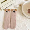 Meias de Veludo Coral Femininas de Inverno Espessadas Sem Pelo de Gato Meias para Dormir em Casa Meias Longas para Chão Meias Plus Lote