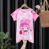 Conjunto de Pijama de Verão Novo para Meninas 2025 Manga Curta Fino Estilo Princesa Meninas Crianças Grandes Roupas de Casa Infantis para Vestuário Exterior